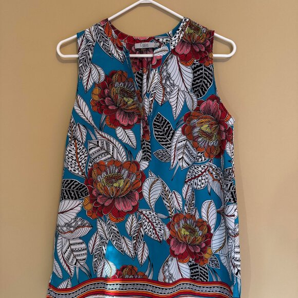 Bold Blue floral tunic, size M - Picture 1 of 8